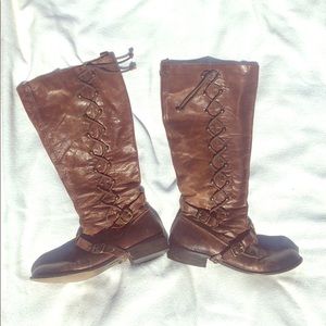 Brown Leather Boots from Anthropologie